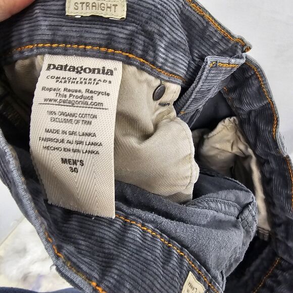 Patagonia Pants Mens 30X33 Gray Corduroy Chinos Straight Fit Casual Outdoor - Picture 10 of 10